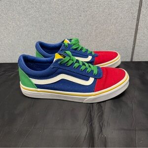 Vans Red, Blue, and Green Sneakers